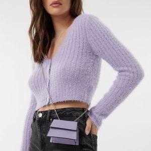 Garage fuzzy lavender cardigan